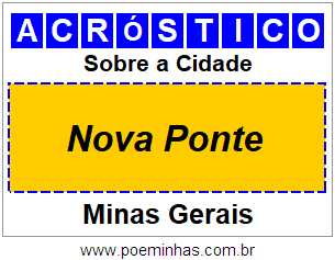 Acróstico Para Imprimir Sobre a Cidade Nova Ponte