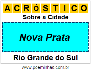 Acróstico Para Imprimir Sobre a Cidade Nova Prata