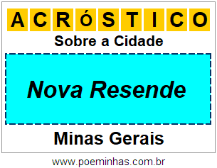 Acróstico Para Imprimir Sobre a Cidade Nova Resende