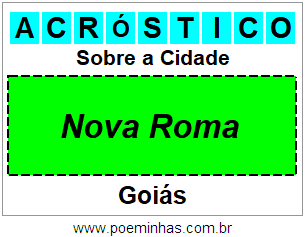 Acróstico Para Imprimir Sobre a Cidade Nova Roma