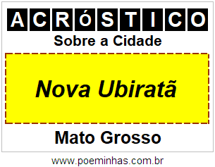 Acróstico Para Imprimir Sobre a Cidade Nova Ubiratã