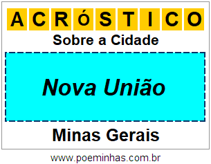 Acróstico Para Imprimir Sobre a Cidade Nova União