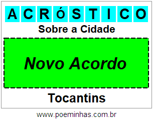 Acróstico Para Imprimir Sobre a Cidade Novo Acordo