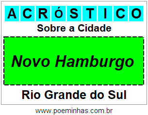 Acróstico Para Imprimir Sobre a Cidade Novo Hamburgo