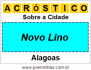 Acróstico Para Imprimir Sobre a Cidade Novo Lino