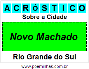 Acróstico Para Imprimir Sobre a Cidade Novo Machado