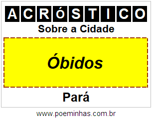 Acróstico Para Imprimir Sobre a Cidade Óbidos