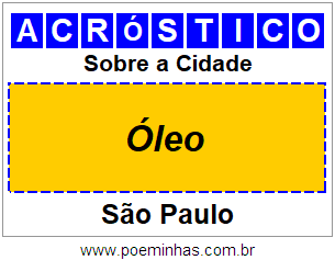 Acróstico Para Imprimir Sobre a Cidade Óleo