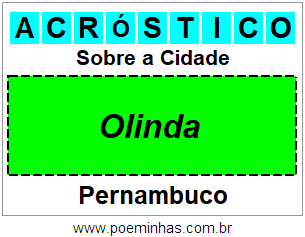 Acróstico Para Imprimir Sobre a Cidade Olinda