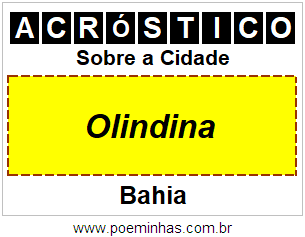 Acróstico Para Imprimir Sobre a Cidade Olindina