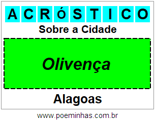 Acróstico Para Imprimir Sobre a Cidade Olivença