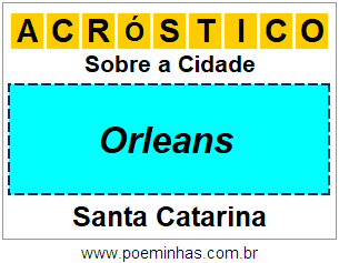 Acróstico Para Imprimir Sobre a Cidade Orleans