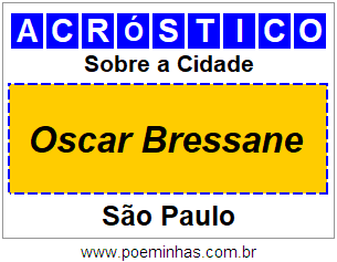 Acróstico Para Imprimir Sobre a Cidade Oscar Bressane