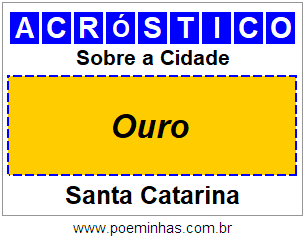 Acróstico Para Imprimir Sobre a Cidade Ouro