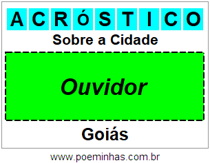 Acróstico Para Imprimir Sobre a Cidade Ouvidor