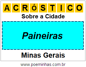 Acróstico Para Imprimir Sobre a Cidade Paineiras