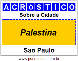 Acróstico Para Imprimir Sobre a Cidade Palestina