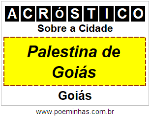 Acróstico Para Imprimir Sobre a Cidade Palestina de Goiás