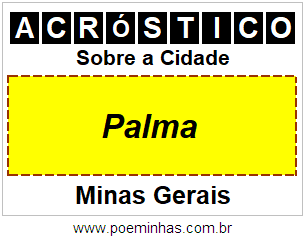 Acróstico Para Imprimir Sobre a Cidade Palma