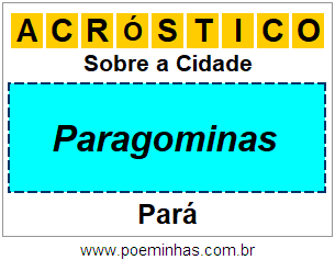 Acróstico Para Imprimir Sobre a Cidade Paragominas