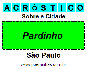 Acróstico Para Imprimir Sobre a Cidade Pardinho