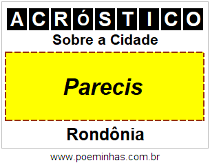 Acróstico Para Imprimir Sobre a Cidade Parecis