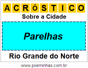 Acróstico Para Imprimir Sobre a Cidade Parelhas