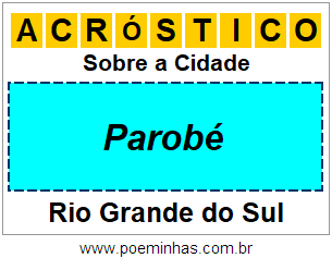 Acróstico Para Imprimir Sobre a Cidade Parobé