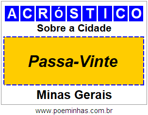 Acróstico Para Imprimir Sobre a Cidade Passa-Vinte