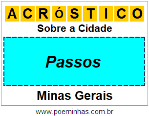 Acróstico Para Imprimir Sobre a Cidade Passos