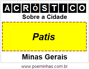 Acróstico Para Imprimir Sobre a Cidade Patis