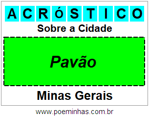 Acróstico Para Imprimir Sobre a Cidade Pavão