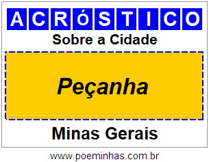 Acróstico Para Imprimir Sobre a Cidade Peçanha