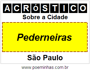 Acróstico Para Imprimir Sobre a Cidade Pederneiras