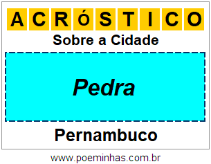 Acróstico Para Imprimir Sobre a Cidade Pedra