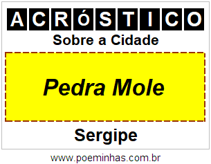 Acróstico Para Imprimir Sobre a Cidade Pedra Mole