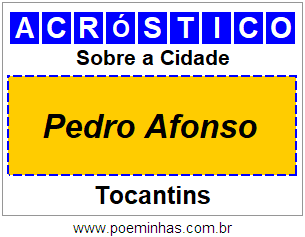 Acróstico Para Imprimir Sobre a Cidade Pedro Afonso