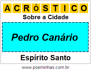 Acróstico Para Imprimir Sobre a Cidade Pedro Canário