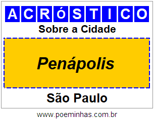 Acróstico Para Imprimir Sobre a Cidade Penápolis