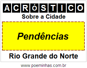 Acróstico Para Imprimir Sobre a Cidade Pendências