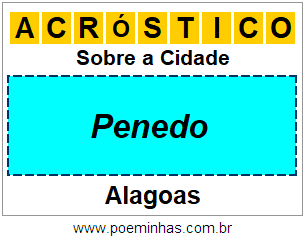 Acróstico Para Imprimir Sobre a Cidade Penedo