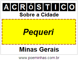 Acróstico Para Imprimir Sobre a Cidade Pequeri