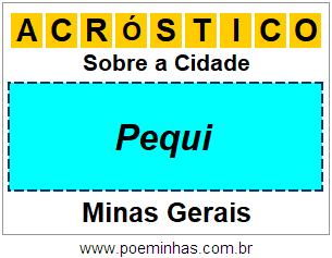 Acróstico Para Imprimir Sobre a Cidade Pequi