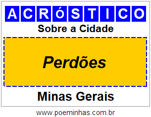 Acróstico Para Imprimir Sobre a Cidade Perdões