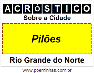 Acróstico Para Imprimir Sobre a Cidade Pilões