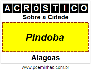 Acróstico Para Imprimir Sobre a Cidade Pindoba