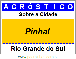 Acróstico Para Imprimir Sobre a Cidade Pinhal