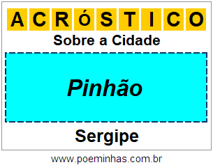 Acróstico Para Imprimir Sobre a Cidade Pinhão