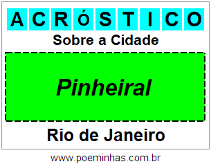 Acróstico Para Imprimir Sobre a Cidade Pinheiral