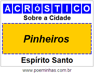 Acróstico Para Imprimir Sobre a Cidade Pinheiros